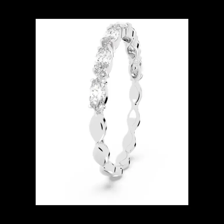 Swarovski - Anello Vittore, Taglio Marquise, Bianco, Placcato rodio