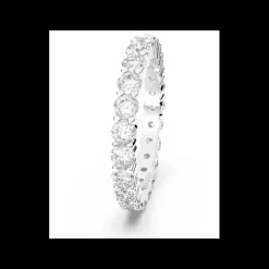 Swarovski - Anello Vittore XL, Taglio tondo, Bianco, Placcato rodio