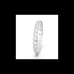 SWAROVSKI - Anello Vittore XL Taglio tondo, Bianco, Placcato rodio