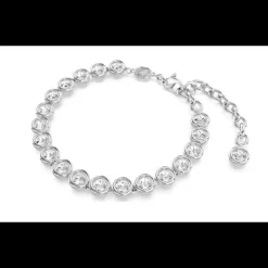 Swarovski - Bracciale Imber Tennis Taglio tondo, Blu, Placcato color oro