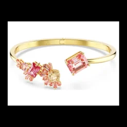 SWAROVSKI - Bracciale rigido Gema Taglio misto, Rosa, Placcato color oro