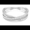 Swarovski - Bracciale rigido Hyperbola Taglio misto, Infinito, Bianco, Placcato rodio