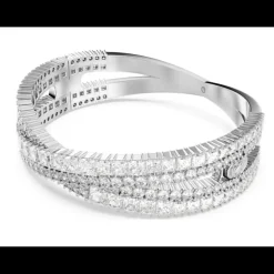 Swarovski - Bracciale rigido Hyperbola Taglio misto, Infinito, Bianco, Placcato rodio