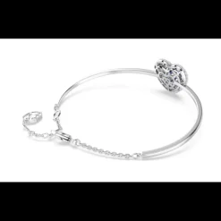 Swarovski - Bracciale rigido Hyperbola Cuore, Blu, Placcato rodio