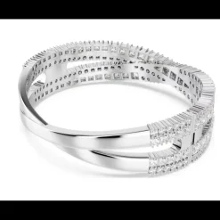 Swarovski - Bracciale rigido Hyperbola Taglio misto, Infinito, Bianco, Placcato rodio