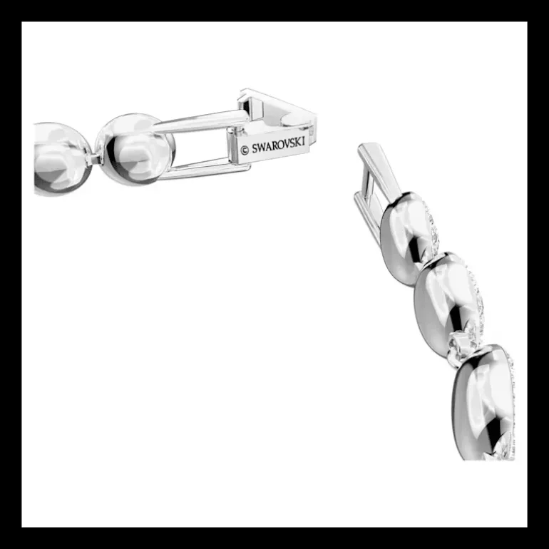 Swarovski Bracciale Tennis Una Angelic Taglio Round, Bianco, Placcato rodio