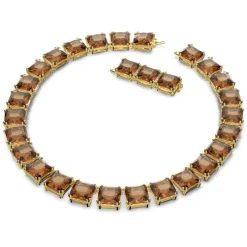 Swarovski Collana Millenia Cristalli taglio quadrato, Giallo, Placcato color oro