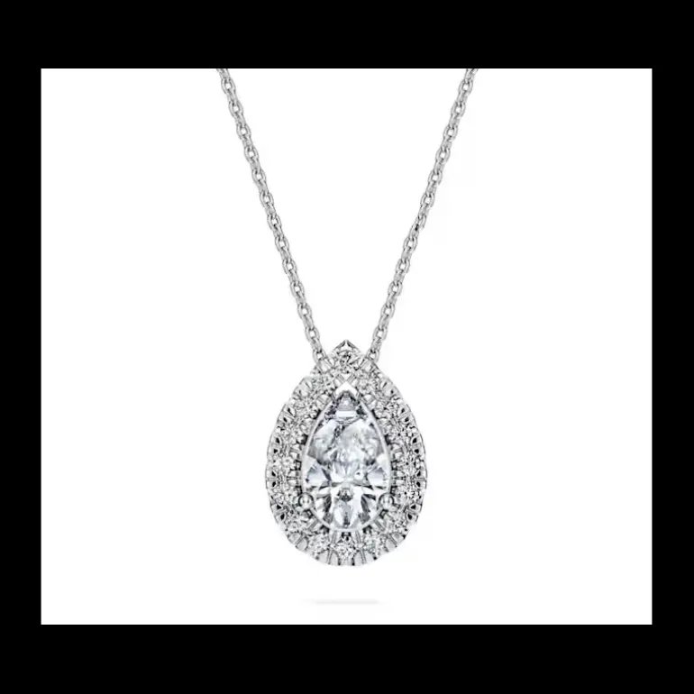 SWAROVSKI - Collana con Pendente solitario halo Eternity