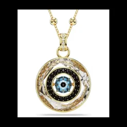 SWAROVSKI - Collana con Pendente Symbolica Evil eye, Medio, Multicolore, Placcato color oro