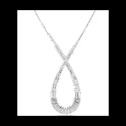 Swarovski - Collana con Pendente Hyperbola Taglio misto, Infinito, Bianco, Placcato rodio