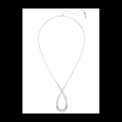 Swarovski - Collana con Pendente Hyperbola Taglio misto, Infinito, Bianco, Placcato rodio