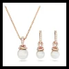 Swarovski - Collana e Orecchini Originally Crystal Pearl set , Bianco, Placcato color oro rosa