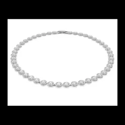 SWAROVSKI - Collana Tennis Una Angelic Taglio Round, Bianca, Placcato rodio