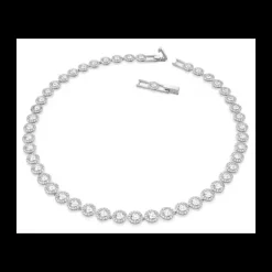 SWAROVSKI - Collana Tennis Una Angelic Taglio Round, Bianca, Placcato rodio