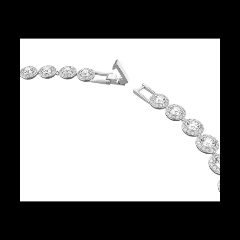 SWAROVSKI - Collana Tennis Una Angelic Taglio Round, Bianca, Placcato rodio
