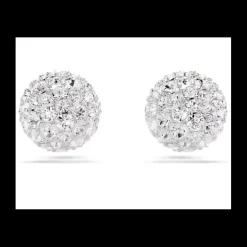 SWAROVSKI - Orecchini a lobo Dextera Taglio Round, Bianchi, Placcato rodio