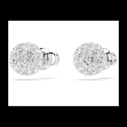 SWAROVSKI - Orecchini a lobo Dextera Taglio Round, Bianchi, Placcato rodio