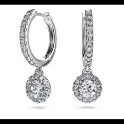 SWAROVSKI - Orecchini pendenti Eternity Taglio Round, Oro bianco