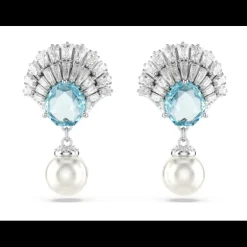 Swarovski - Orecchini pendenti Idyllia Conchiglia, Blu, Placcato rodio