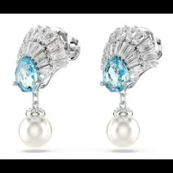 Swarovski - Orecchini pendenti Idyllia Conchiglia, Blu, Placcato rodio