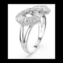 Swarovski- Anello cocktail Hyperbola, Infinito, Bianco, Placcato rodio
