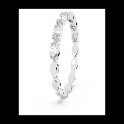Swarovski- Anello Vittore, Taglio Marquise, Bianco, Placcato rodio