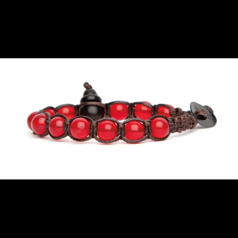 TAMASHII Bracciali Shungite con Agata rosso passione