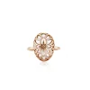 Tsars collection - ANELLO ARGENTO ROSA CON AGATA BIANCA