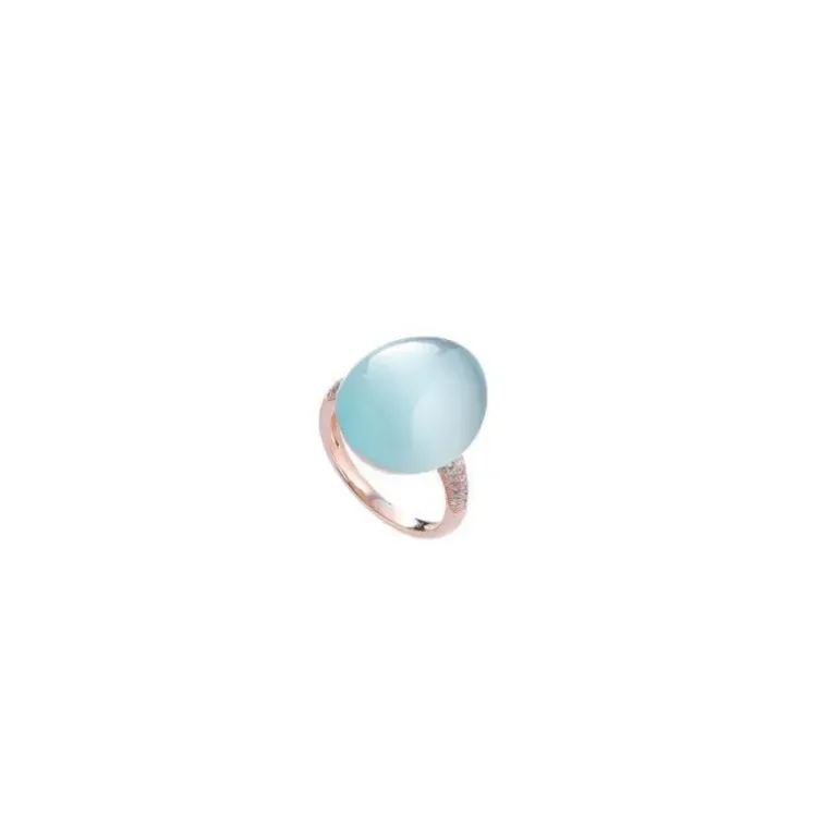 Tsars collection - Anello Olga Azzurro in Argento Rosa