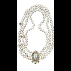 VINTAGE BIJOUX - Collana multifilo perla grigia