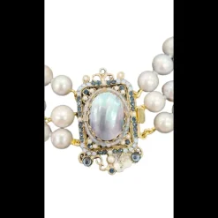 VINTAGE BIJOUX - Collana multifilo perla grigia