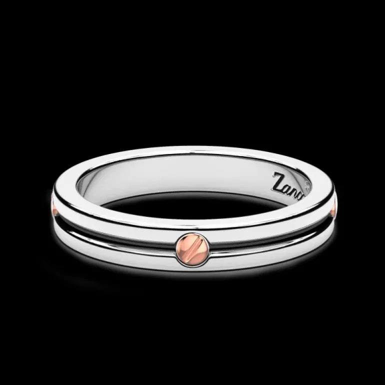 Zancan Anello a fede Zancan in argento con vite in oro rosa.