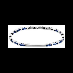 Zancan- Bracciale da uomo in Acciaio e Ceramica blu