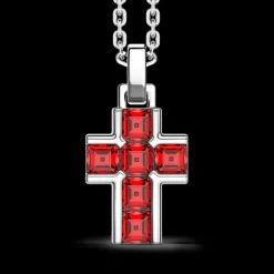 Zancan - Collana croce in argento con pietre naturali