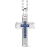 Zancan - Collana in argento con pendente a croce e spinelli blu